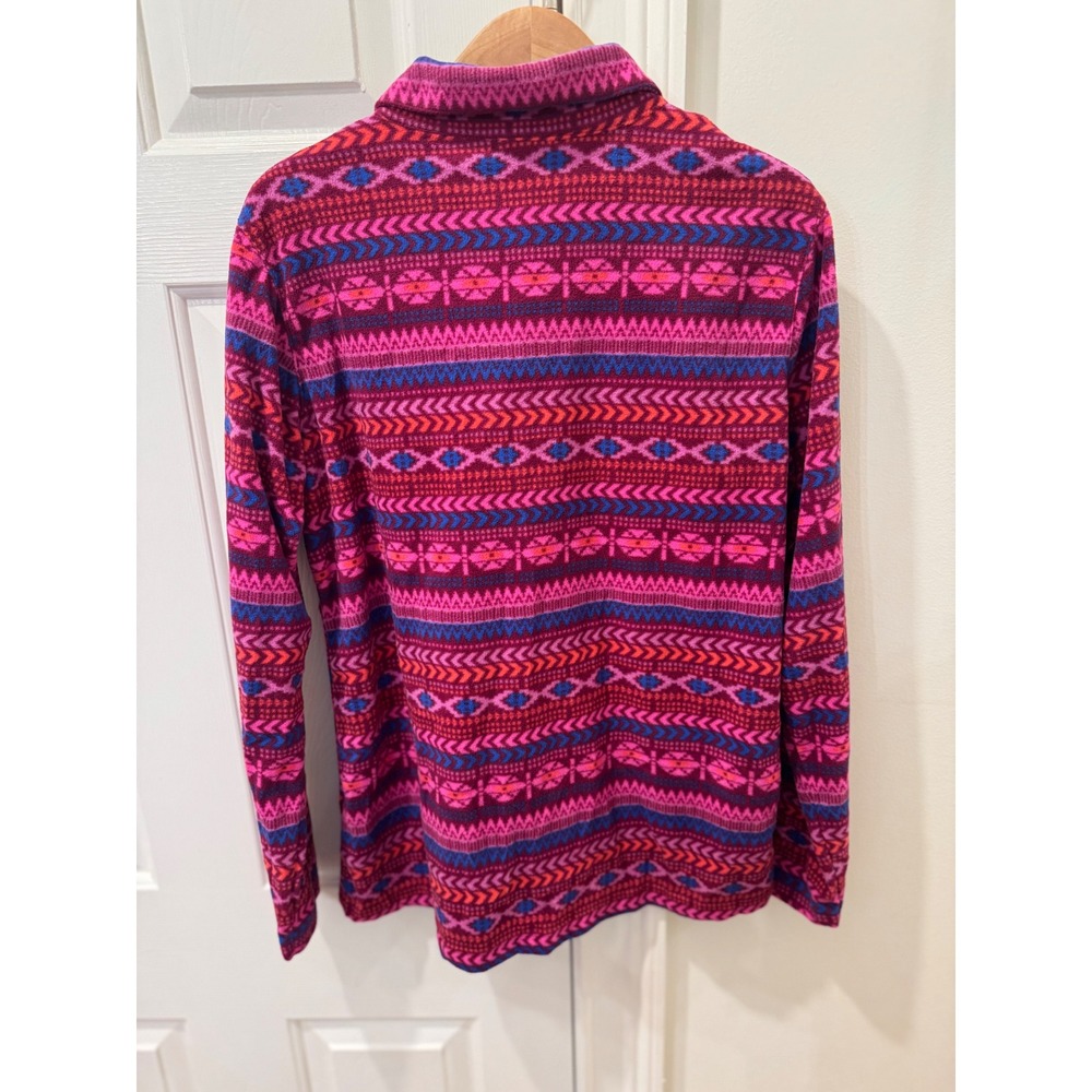 Columbia Womens XL‎ Fleece Pullover Quarter Zip Southwestern Geometric Pink New - Picture 5 of 6